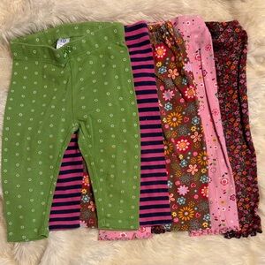 Colorful Leggings Set - Green, Pink, Brown Floral